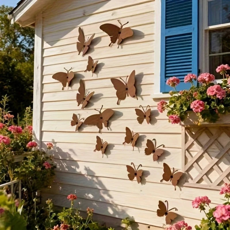 15 butterfly wall decorations, outdoor garden decorative wall stickers, decorative decals, background wall decorations.