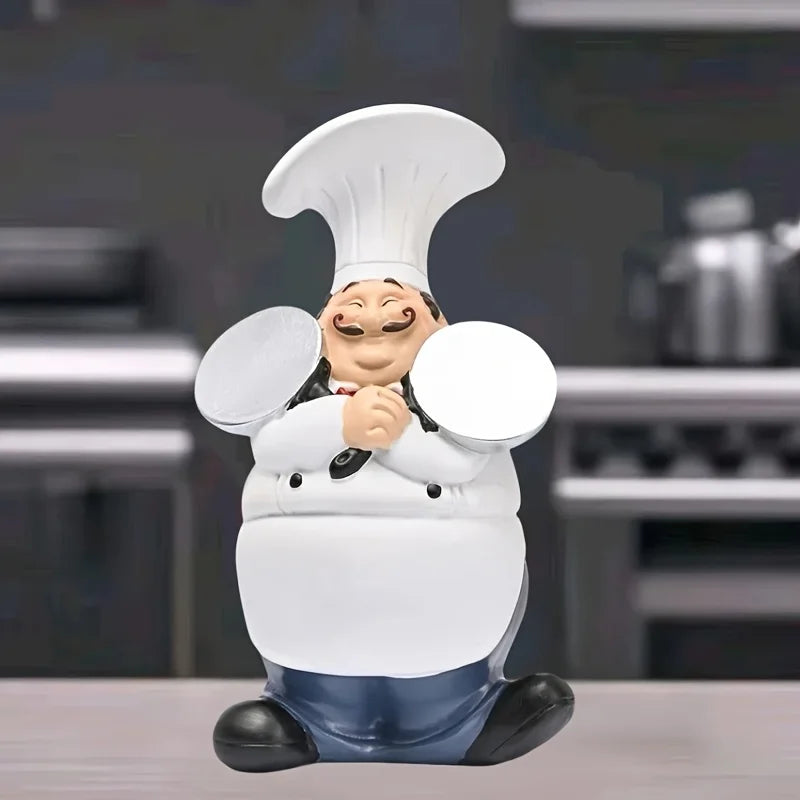 Kitchen Cute Chef Doll Decoration Resin Chef Decoration Cute Chef Figurine Kitchen Atmosphere Decoration Fashionable Decorative