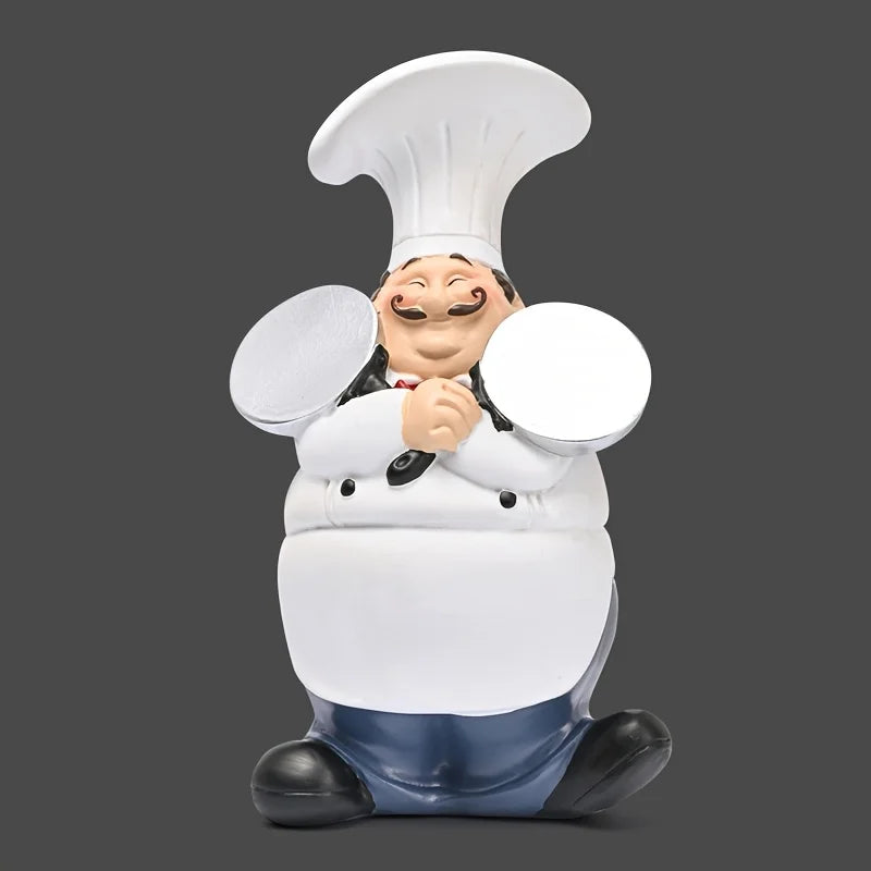 Kitchen Cute Chef Doll Decoration Resin Chef Decoration Cute Chef Figurine Kitchen Atmosphere Decoration Fashionable Decorative