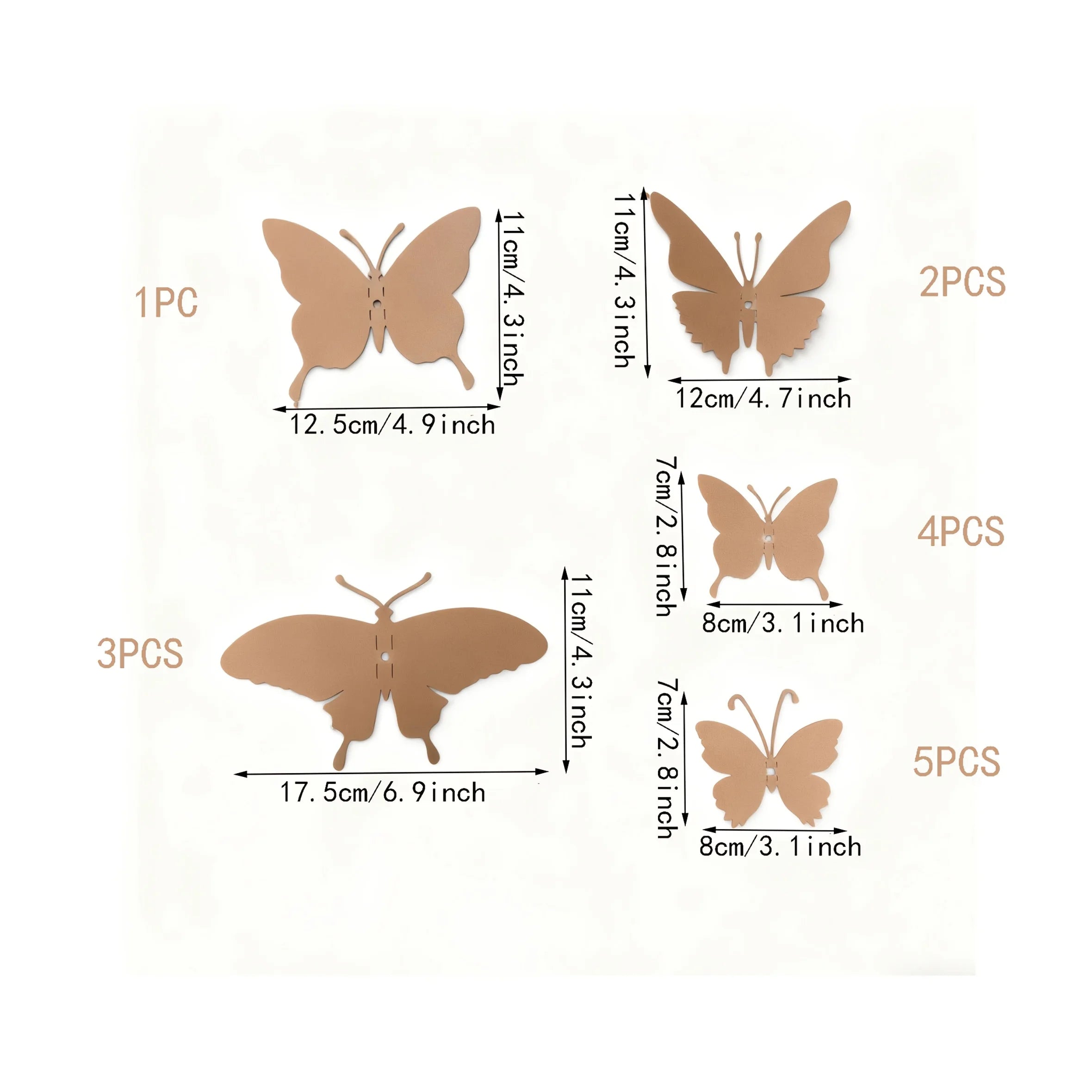 15 butterfly wall decorations, outdoor garden decorative wall stickers, decorative decals, background wall decorations.