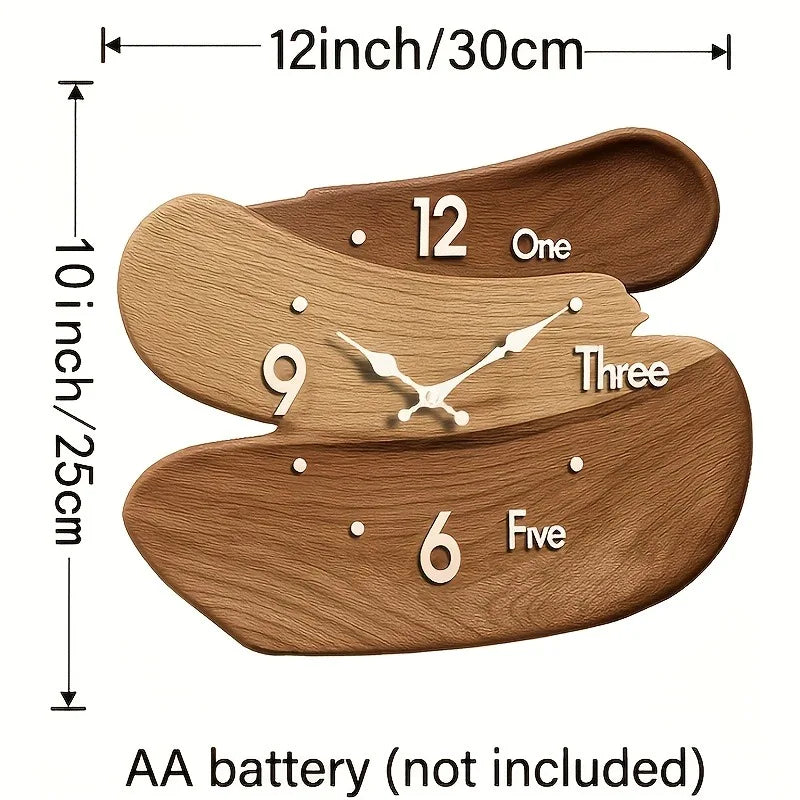 1pcs Wooden Wall Clock Home Living Room Decor Background Wall Decorative Clock Creative Wall-Mounted Clock for Home Decoration