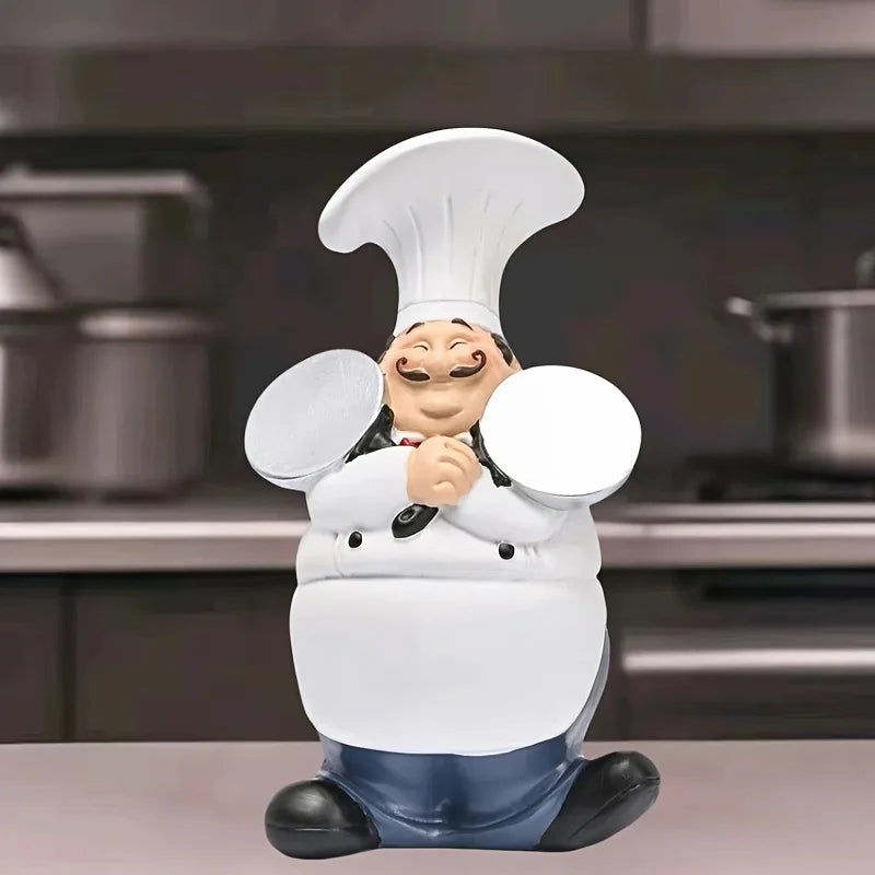 Kitchen Cute Chef Doll Decoration Resin Chef Decoration Cute Chef Figurine Kitchen Atmosphere Decoration Fashionable Decorative