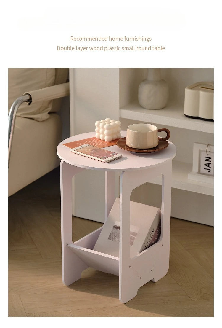 14 Inch Sofa, Side Table Bedroom Bedside Table Multifunctional Splicing Balcony Coffee Round Table Living Room Bookshelf