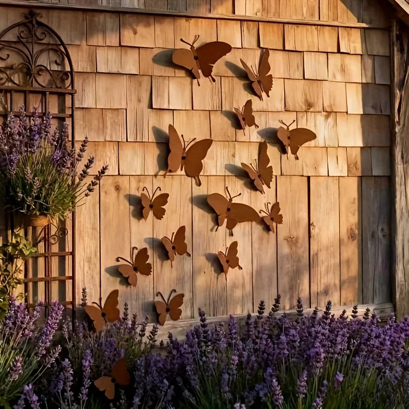 15 butterfly wall decorations, outdoor garden decorative wall stickers, decorative decals, background wall decorations.