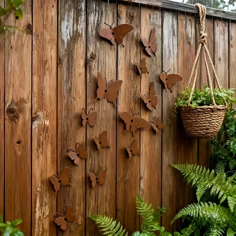 15 butterfly wall decorations, outdoor garden decorative wall stickers, decorative decals, background wall decorations.