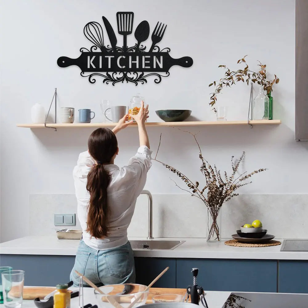 Kitchen Metal Sign, Farmhouse Kitchen Pictures Wall Decor Rustic Country Wall Art for Mardi Gras Easter Home Dining Room Decor